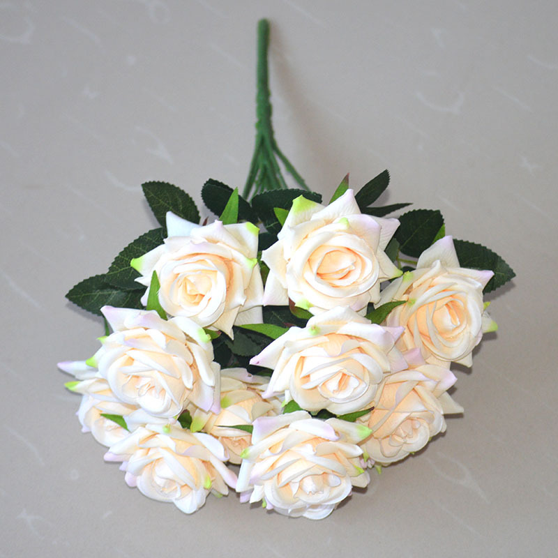 Cross-Border 12-Head Emulational Rose Flower Wedding Flower Decoration Artificial Flowers Home Living Room Ornament Fake Flower Foreign Trade Cross-Border 12-Head Emulational Rose Flower Wedding Flower Decoration Artificial Flowers Home Living Room Ornament Fake Flower Foreign Trade