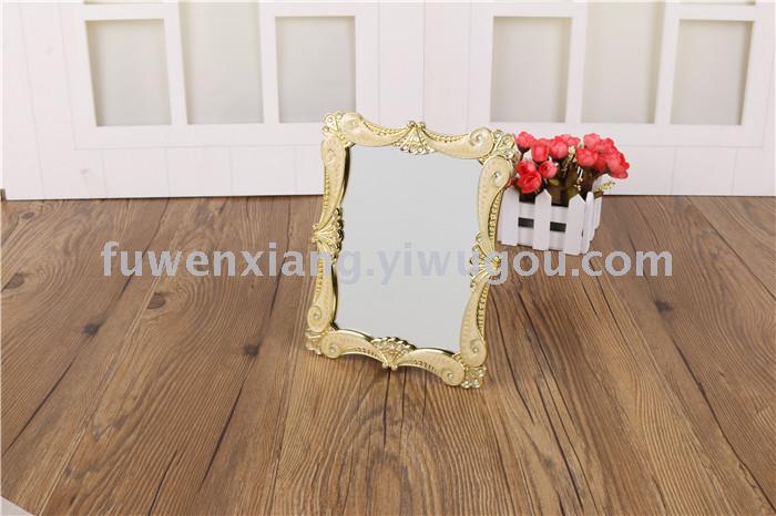 High definition mirror table top dressing mirror portable European dressing mirror marriage simple single mirror frame