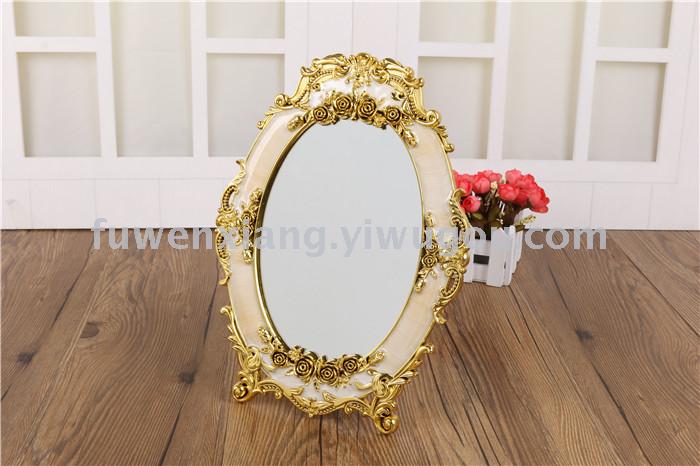 High definition mirror table top dressing mirror portable European dressing mirror marriage simple single mirror frame