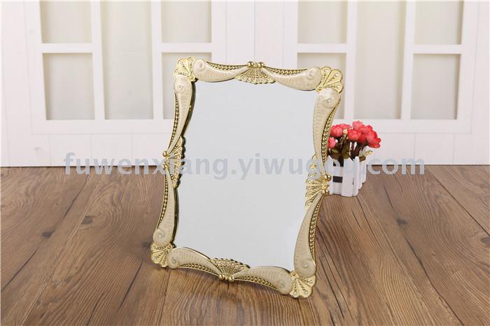 High definition mirror table top dressing mirror portable European dressing mirror marriage simple single mirror frame