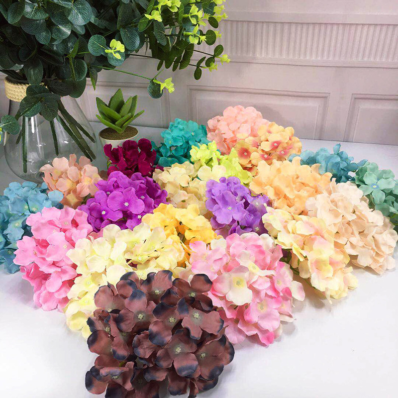 Artificial Flower Hydrangea Wedding Fake Silk Flower Wedding Flower Bouquet Headdress DIY Flower Shooting Props