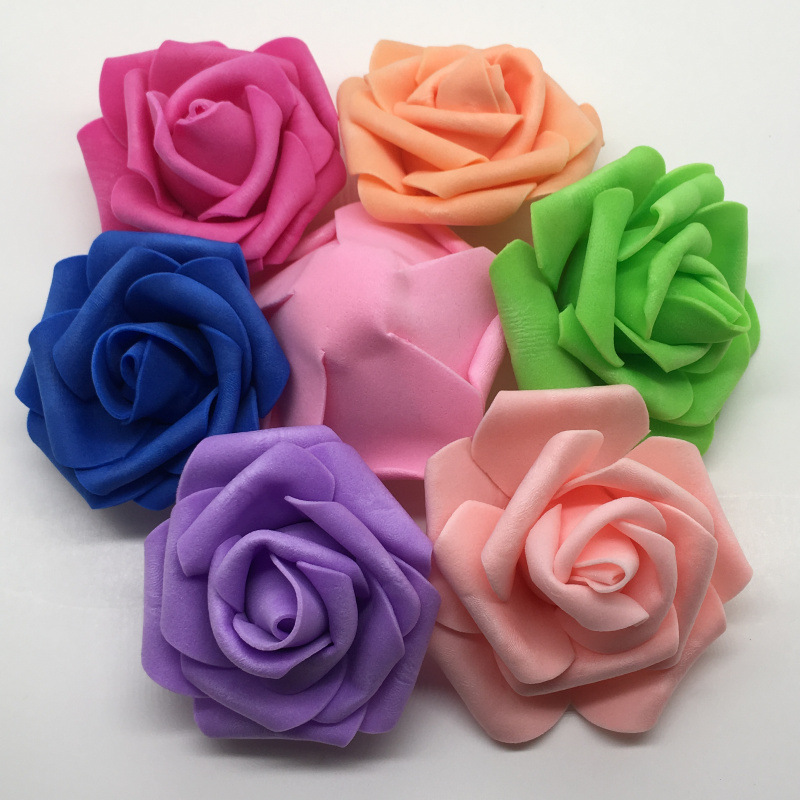 Artificial Foam PE Rose Perianth Bouquet Floral Ball Lighting Chain Production Accessories Wedding Flower Shop 6-7cm Roses