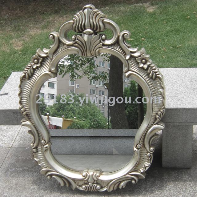 Elegant Retro Pu European Frame Dressing Mirror High-End Decorative Mirror Bathroom Mirror Fireplace Hallway Mirror Elegant Retro Pu European Frame Dressing Mirror High-End Decorative Mirror Bathroom Mirror Fireplace Hallway Mirror