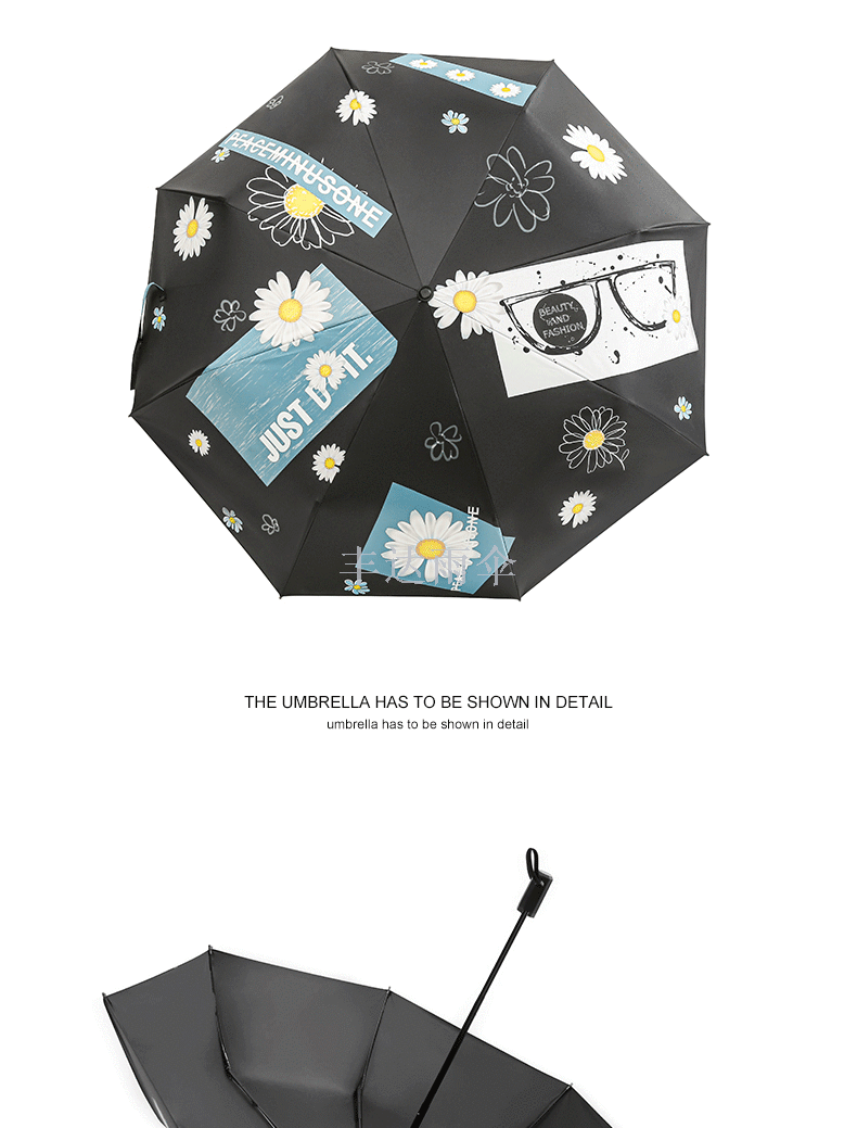 Direct sales of new manufacturers hot Sun umbrella Black Gum Sunny Rain Dual folding Sun Sun protection UV Umbrella