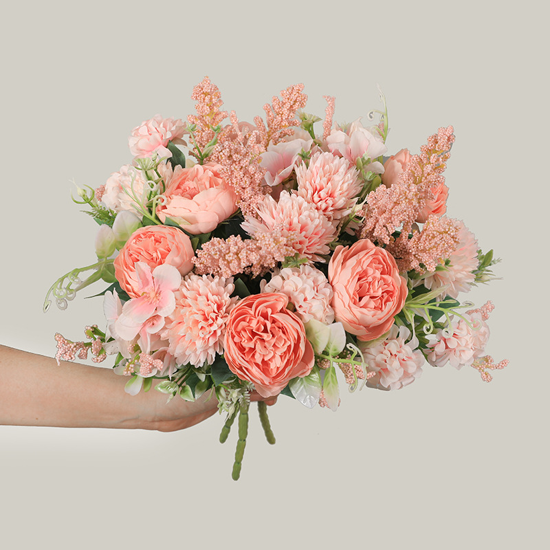 Wedding Flower Bouquet Bridal Bouquet Bunch of Artificial Flowers 7 Feili Roses Home Restaurant Decoration Decoration Fake Flowers
