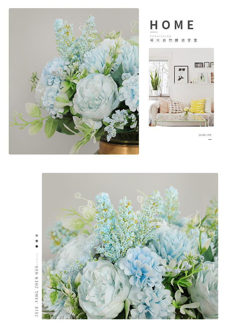 Wedding Flower Bouquet Bridal Bouquet Bunch of Artificial Flowers 7 Feili Roses Home Restaurant Decoration Decoration Fake Flowers