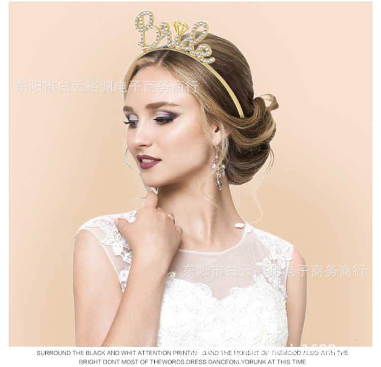 Alloy Dot Diamond Letter Hair Band EurAmerican Wedding Flower Child Crown Alloy Dot Diamond Letter Hair Band EurAmerican Wedding Flower Child Crown
