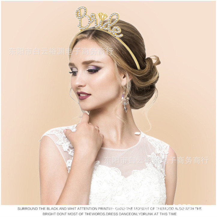 Alloy Dot Diamond Letter Hair Band EurAmerican Wedding Flower Child Crown Alloy Dot Diamond Letter Hair Band EurAmerican Wedding Flower Child Crown