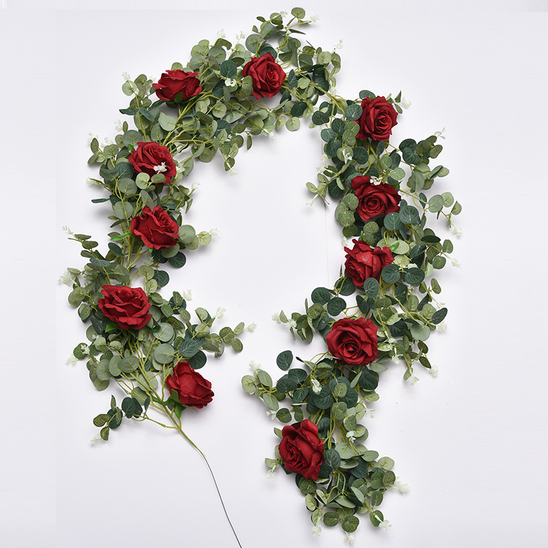 Amazon Same Style Eucalyptus Leaf Rose Vine Artificial Flower Rose Eucalyptus Wedding flower Amazon Same Style Eucalyptus Leaf Rose Vine Artificial Flower Rose Eucalyptus Wedding flower