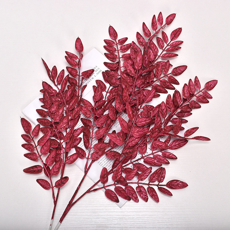 Simulation Chinese Scholartree Leave Plastic Flowers Wedding Flower Material Wedding Decorative Setting Lead Flower Fake Flower Factory Wholesale