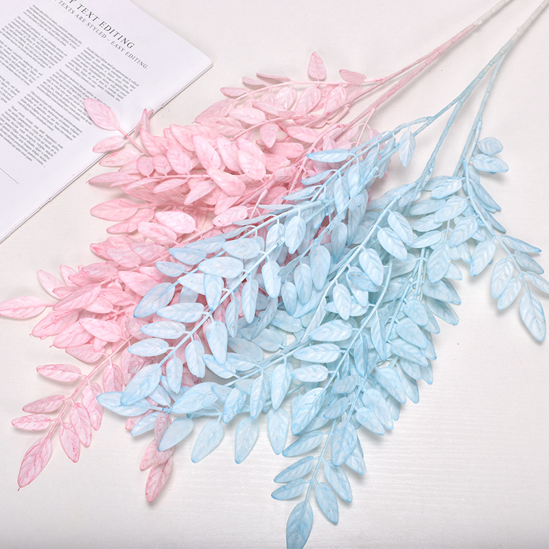 Simulation Chinese Scholartree Leave Plastic Flowers Wedding Flower Material Wedding Decorative Setting Lead Flower Fake Flower Factory Wholesale