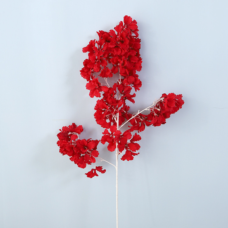 Artificial Flower Cherry Blossom Encryption White Penholder Big Snow Artificial Flower Wedding Landscape Plant Decoration Wedding Flower Silk Flower