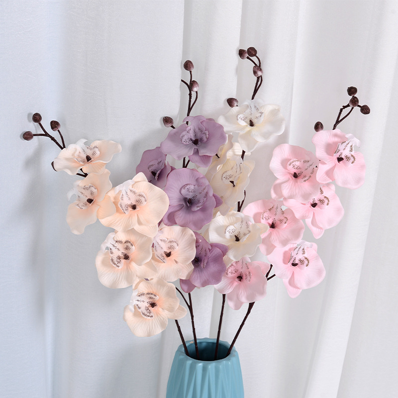 6-Head Phalaenopsis Wedding Flower Wedding Road Lead Floral Artificial Flower Artificial Flowers Decorative Decoration Artificial Bouquet