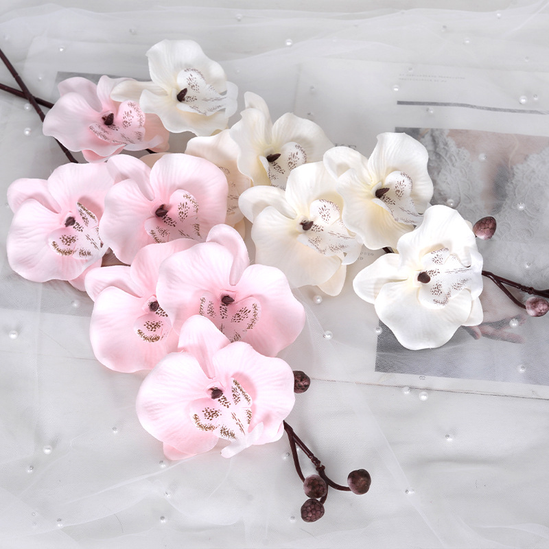 6-Head Phalaenopsis Wedding Flower Wedding Road Lead Floral Artificial Flower Artificial Flowers Decorative Decoration Artificial Bouquet