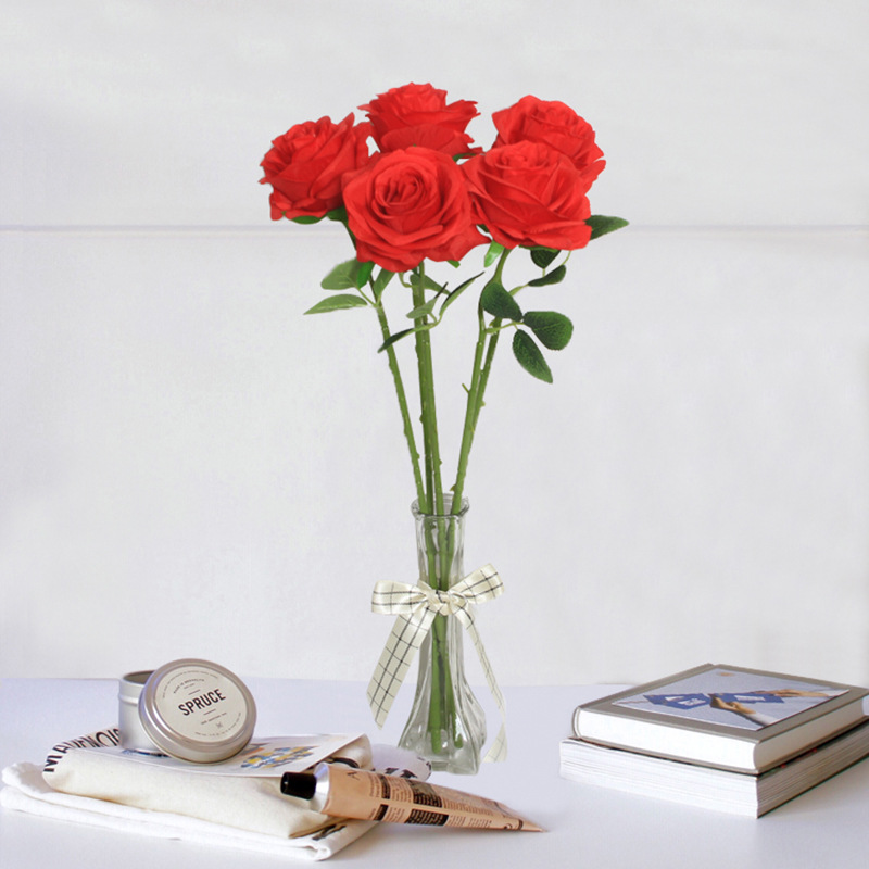 Single Rose Wedding Flower Artificial Flower Artificial Roses Living Room Furnishings Home Single Indoor Flower Decoration Decoration Flower