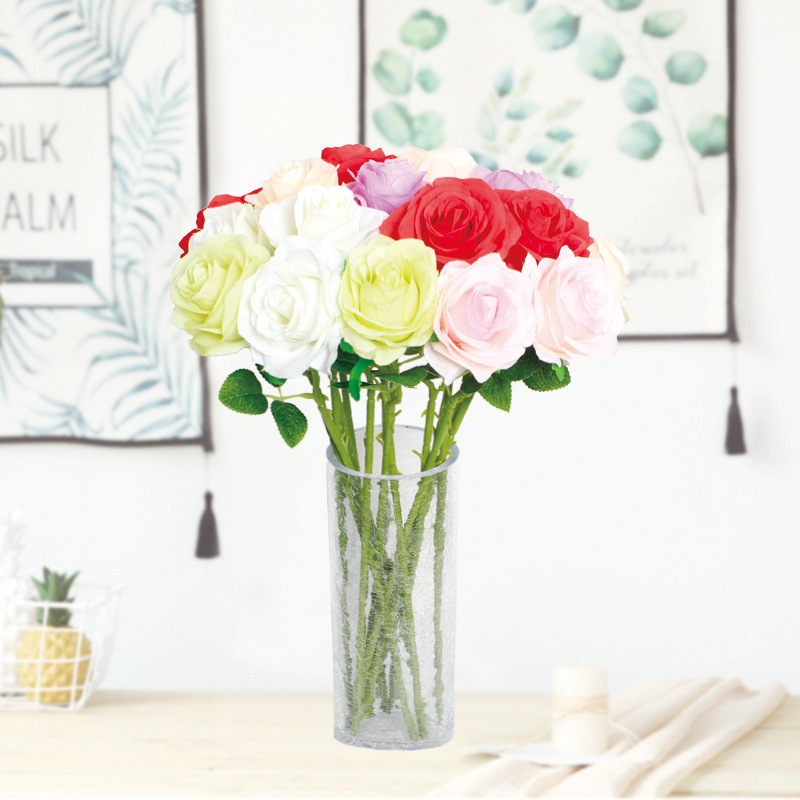 Single Rose Wedding Flower Artificial Flower Artificial Roses Living Room Furnishings Home Single Indoor Flower Decoration Decoration Flower