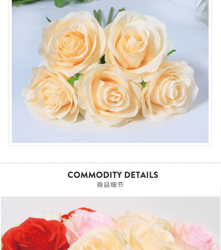 Single Rose Wedding Flower Artificial Flower Artificial Roses Living Room Furnishings Home Single Indoor Flower Decoration Decoration Flower