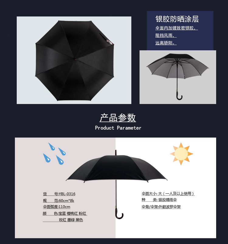 Rain Ballet Oversized Double Silver Glue Straight Rod Sunny Umbrella Printable Logo Customized Advertising Umbrella Rain Ballet Rain Ballet Oversized Double Silver Glue Straight Rod Sunny Umbrella Printable Logo Customized Advertising Umbrella Rain Ballet