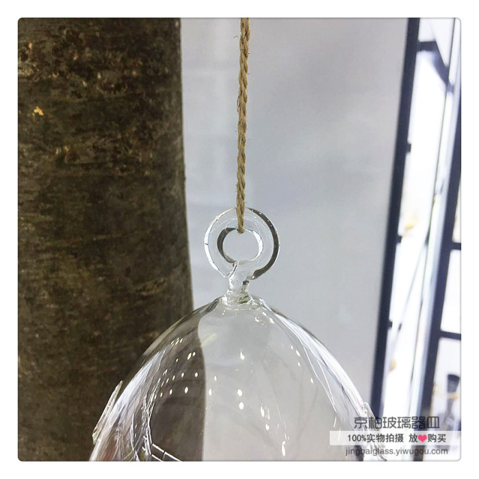 Hanging glass vase small transparent bottle home wedding flower decorations