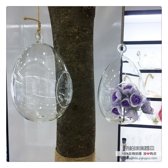 Hanging glass vase small transparent bottle home wedding flower decorations