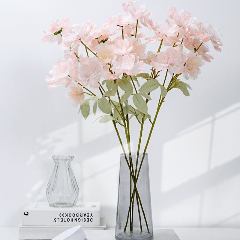 6-Head Snow Peony Artificial Flower Wedding Flower Wedding Guide Flower Decorative Fake Flower Factory Wholesale