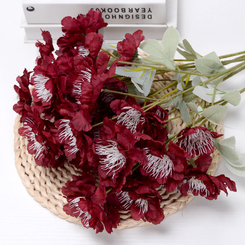 6-Head Snow Peony Artificial Flower Wedding Flower Wedding Guide Flower Decorative Fake Flower Factory Wholesale