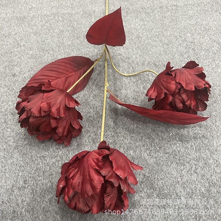 Wedding flower 3-Head Parrot Tulip Simulation Wedding Wedding Hall Home Decoration Fake Leaves Wholesale Wedding flower 3-Head Parrot Tulip Simulation Wedding Wedding Hall Home Decoration Fake Leaves Wholesale