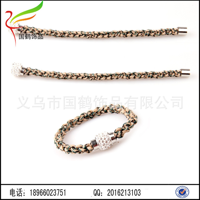 Woven bracelet with diamond magnetic buckle rope woven Xiangbala umbrella Woven bracelet with diamond magnetic buckle rope woven Xiangbala umbrella