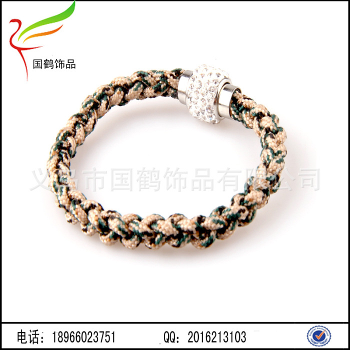 Woven bracelet with diamond magnetic buckle rope woven Xiangbala umbrella Woven bracelet with diamond magnetic buckle rope woven Xiangbala umbrella