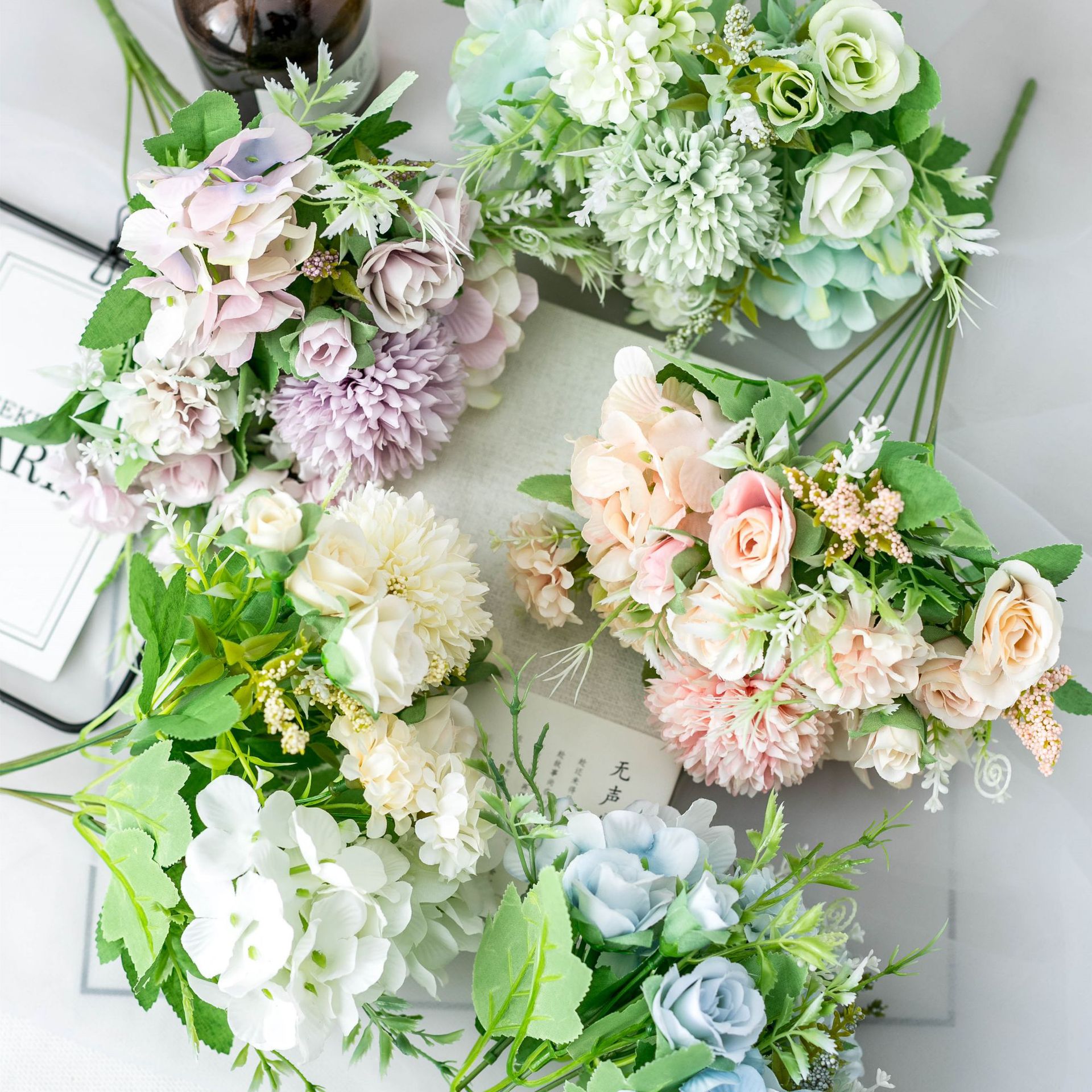 Wedding flower Rose Wedding Bouquet Bundles Wedding Shooting Props Floral Home Decoration Simulation