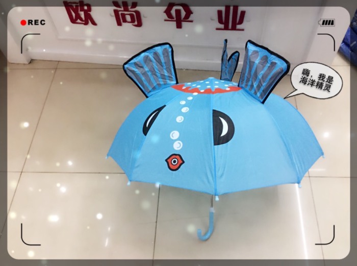 Cartoon stereo model umbrella South Korea design hand over rough fiber frame without the boy series