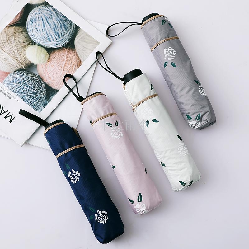 Street supply umbrella folding umbrella clear umbrella in the high-grade pure hand - sewn flower bubble rose three fold umbrella