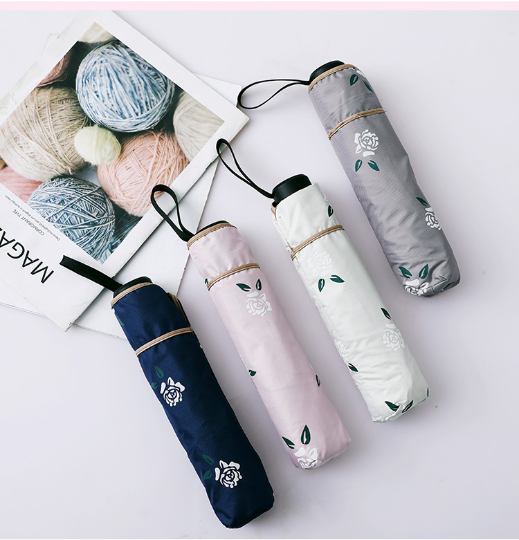 Street supply umbrella folding umbrella clear umbrella in the high-grade pure hand - sewn flower bubble rose three fold umbrella