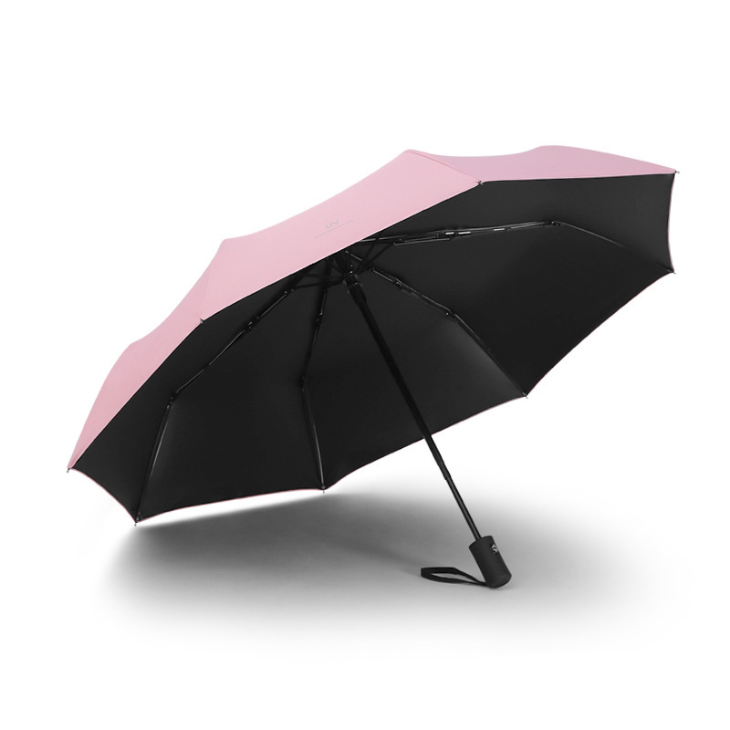 8-Strand Automatic UV Tri-Fold Sun-Proof Rain Or Shine Dual-Use Umbrella Customized Logo Advertising Umbrella Gift Umbrella