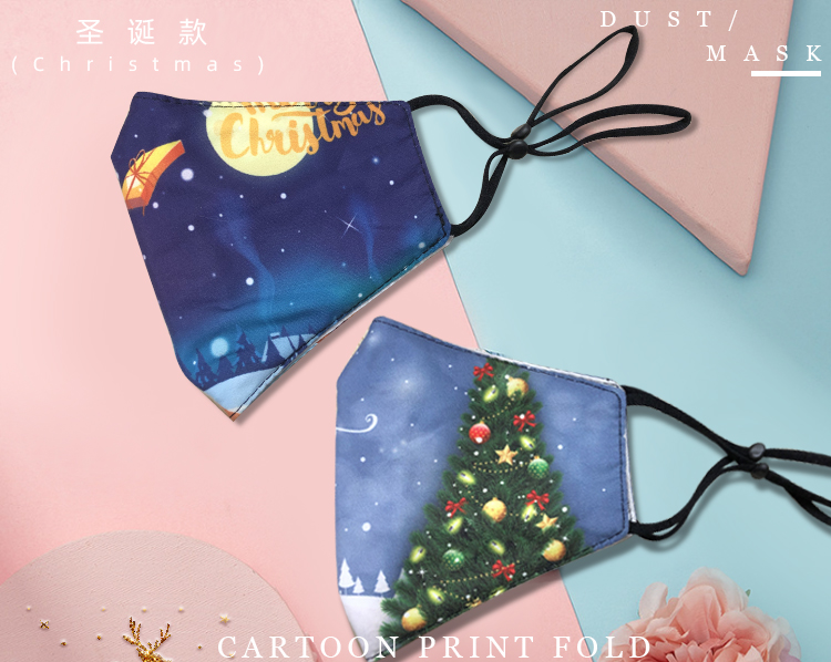 Digital Printing Mask Christmas Gift Santa Claus Mask Spot Wholesale New Warm Dust Respirator
