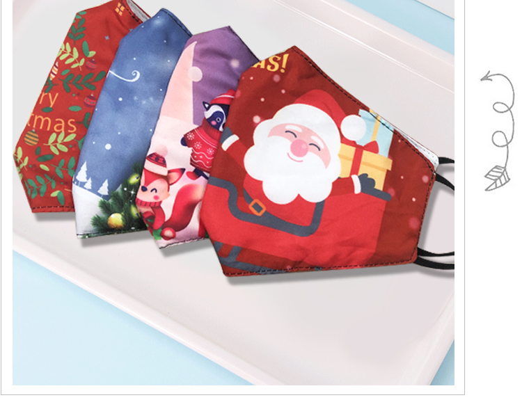 Digital Printing Mask Christmas Gift Santa Claus Mask Spot Wholesale New Warm Dust Respirator