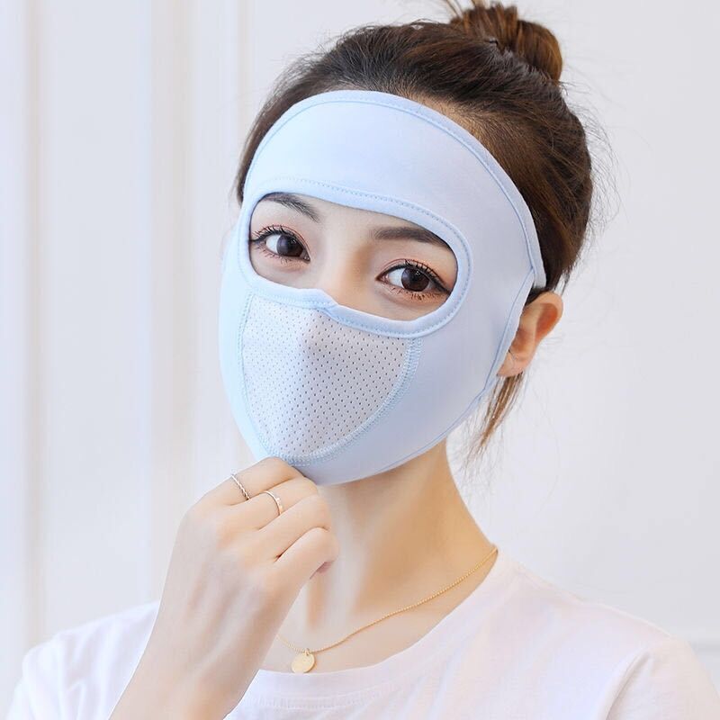 Summer thin face protection sunscreen breathable toner mask riding shading UV mask with breathing mesh cloth