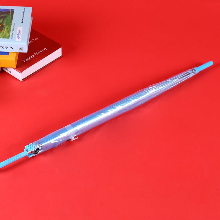Colorful Transparent Umbrella Straight Rod Automatic Umbrella Long Handle Umbrella Umbrella Logo