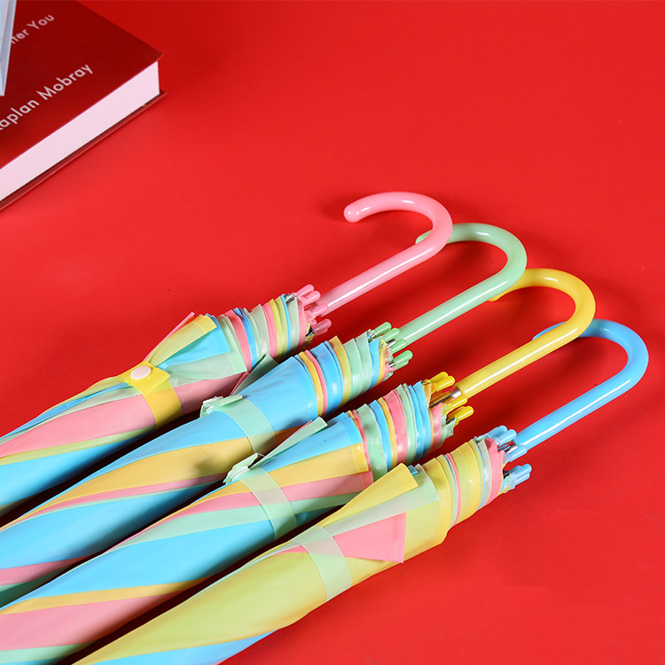 Colorful Transparent Umbrella Straight Rod Automatic Umbrella Long Handle Umbrella Umbrella Logo
