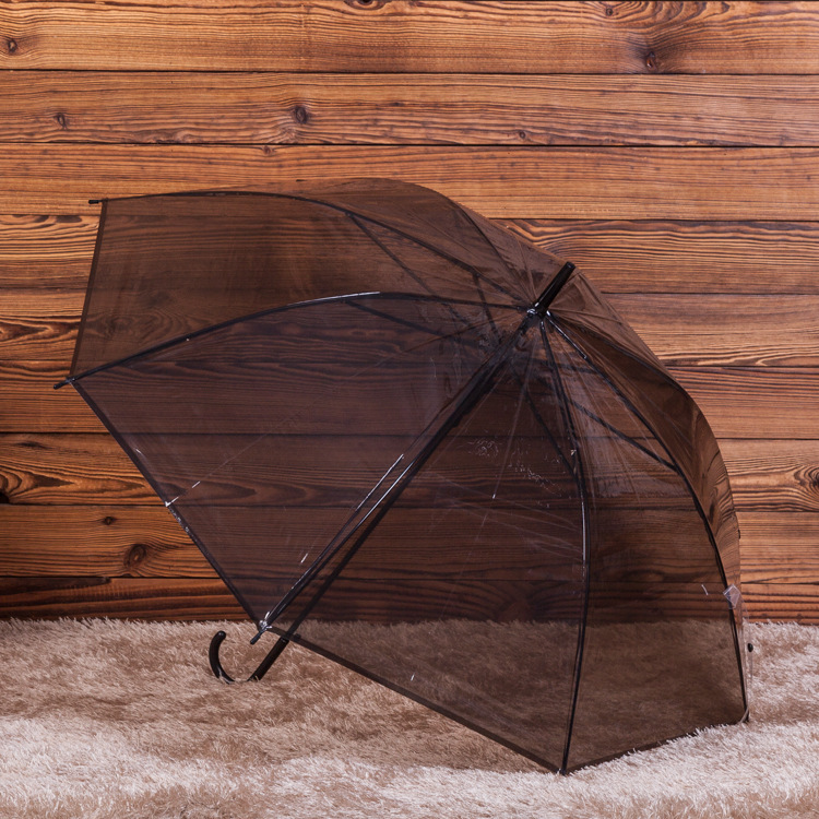 Colorful Transparent Umbrella Straight Rod Automatic Umbrella Long Handle Umbrella Umbrella Logo