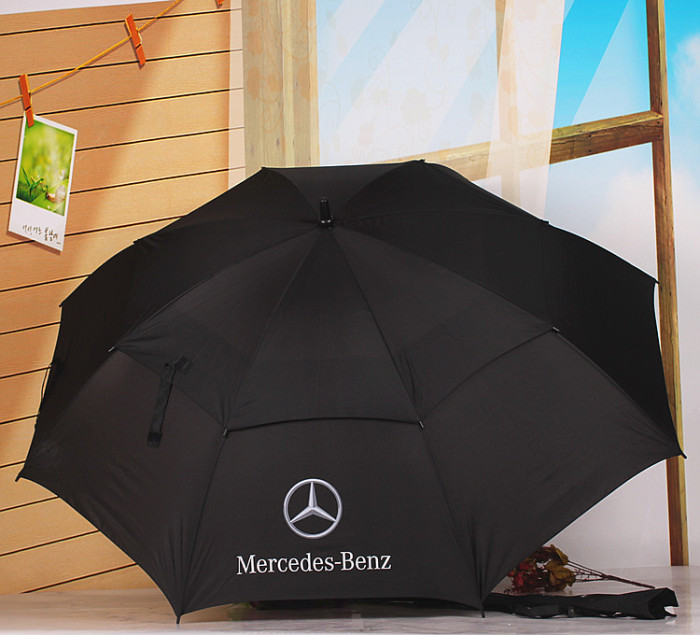 Men's Business Benz BMW Ferrari Double-Layer Oversized Long Handle Umbrella Double Straight Rod Advertising Umbrella