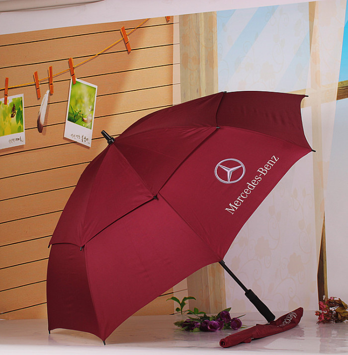 Men's Business Benz BMW Ferrari Double-Layer Oversized Long Handle Umbrella Double Straight Rod Advertising Umbrella