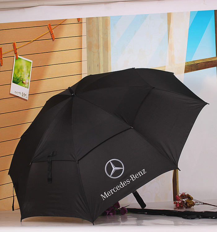 Men's Business Benz BMW Ferrari Double-Layer Oversized Long Handle Umbrella Double Straight Rod Advertising Umbrella