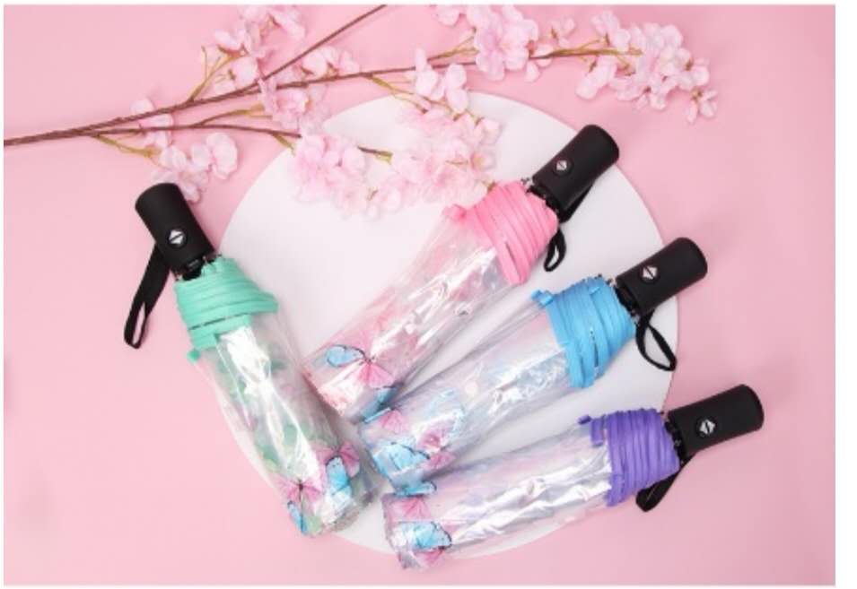 Japanese-Style Long Handle Transparent Frosted Umbrella Photo Internet Hot Fresh Student Children's Transparent Umbrella Logo Advertising Customization