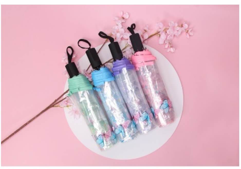 Japanese-Style Long Handle Transparent Frosted Umbrella Photo Internet Hot Fresh Student Children's Transparent Umbrella Logo Advertising Customization