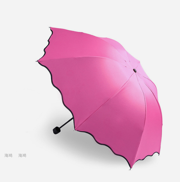 Umbrella Three Fold Water Blossom Umbrella Vinyl Umbrella Customized Logo Sun Umbrella Factory Direct Sales