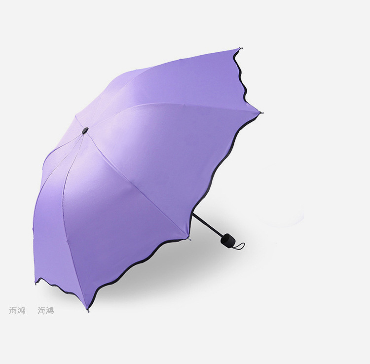 Umbrella Three Fold Water Blossom Umbrella Vinyl Umbrella Customized Logo Sun Umbrella Factory Direct Sales