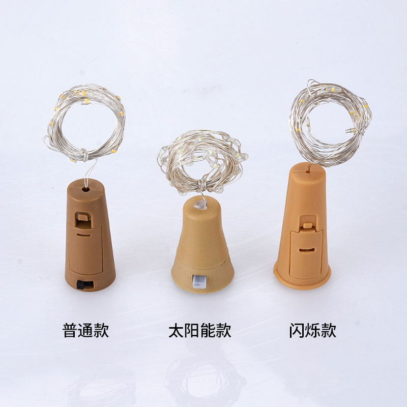 Solar Bottle Stopper Lighting Chain Copper Wire Lighting Chain Color Lighting Chain Christmas Lights Wine Bottle Ambience Light 10 Lights 20 Lights Wine Stopper