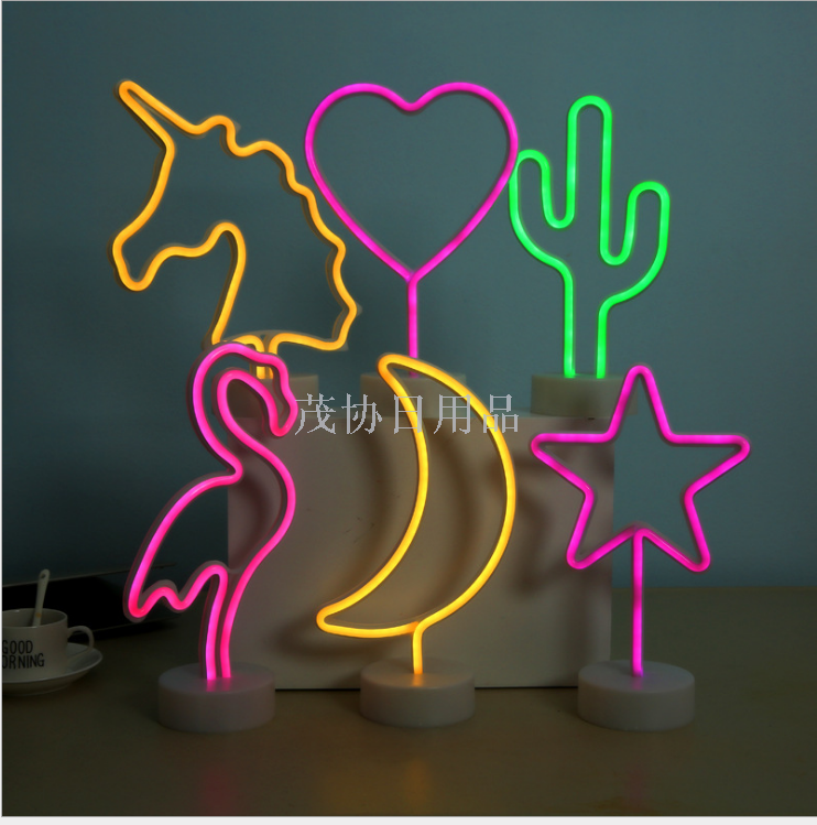 With the base animal ins neon tube LED lights flamingo neon lights decoration lights Christmas lights