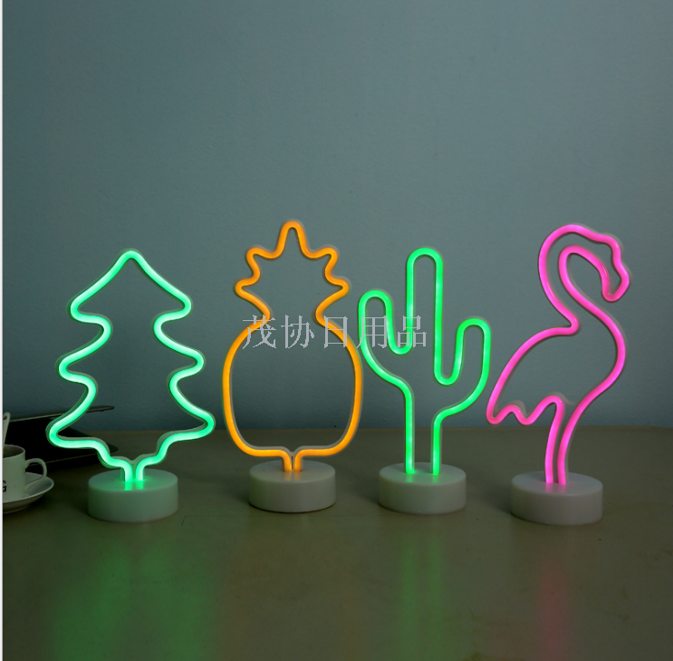 With the base animal ins neon tube LED lights flamingo neon lights decoration lights Christmas lights